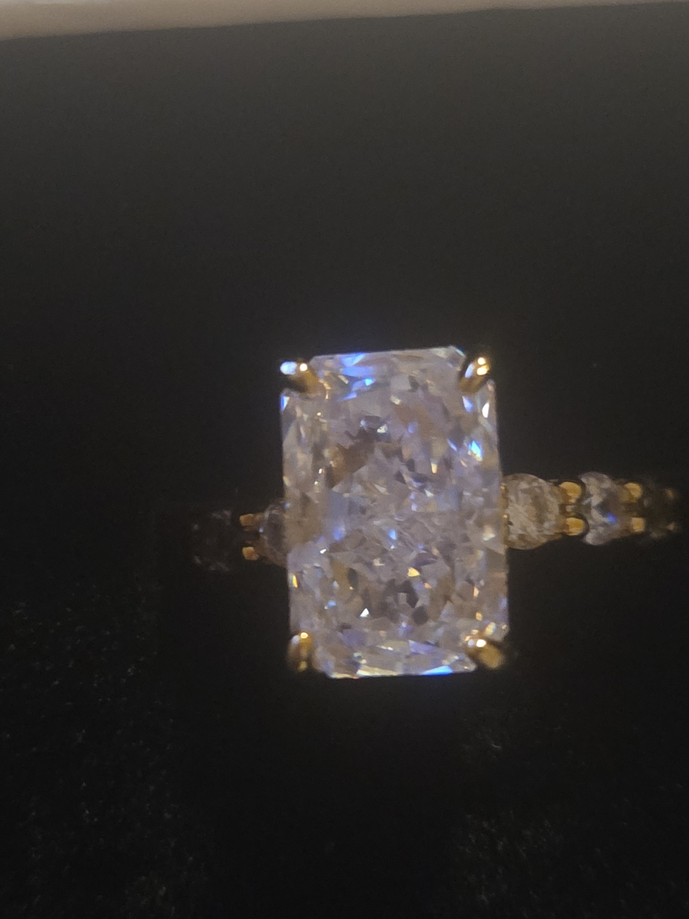 Gold Solitaire Cushion-Cut Cubic Zirconia Ring - Gold